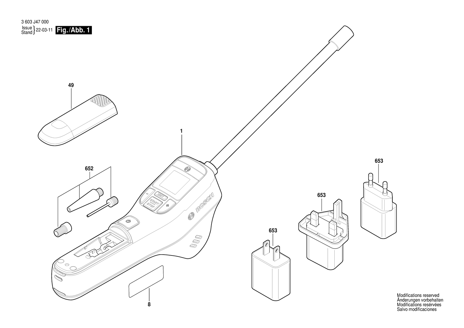 Bosch EasyPump parts diagram, sheet 1