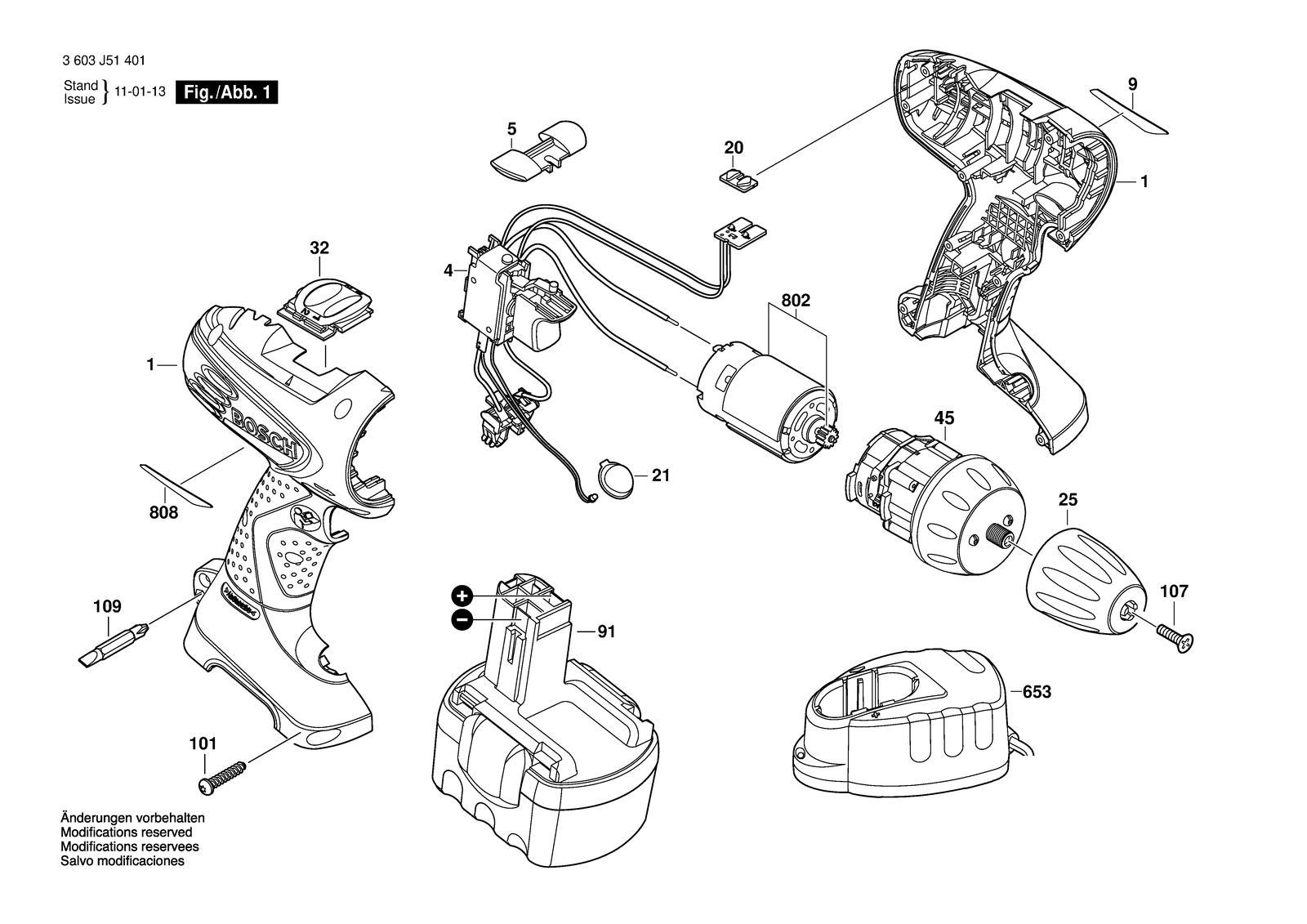 Bosch PSR 14,4-2 parts diagram, sheet 1