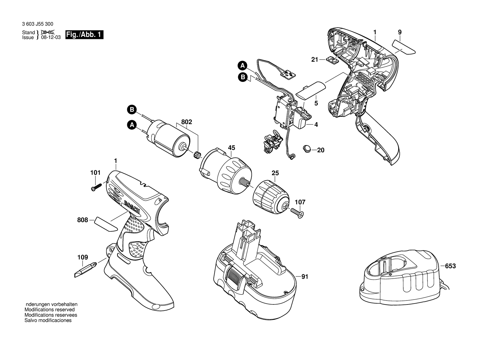 Bosch PSR 18 parts diagram, sheet 1