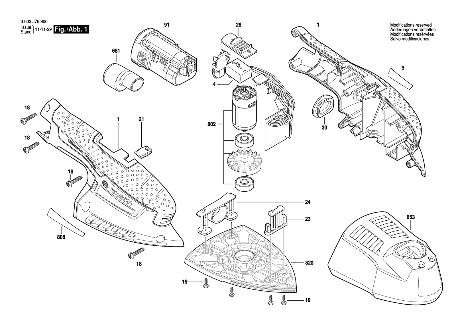 Bosch EasySander 12 parts diagram, sheet 1