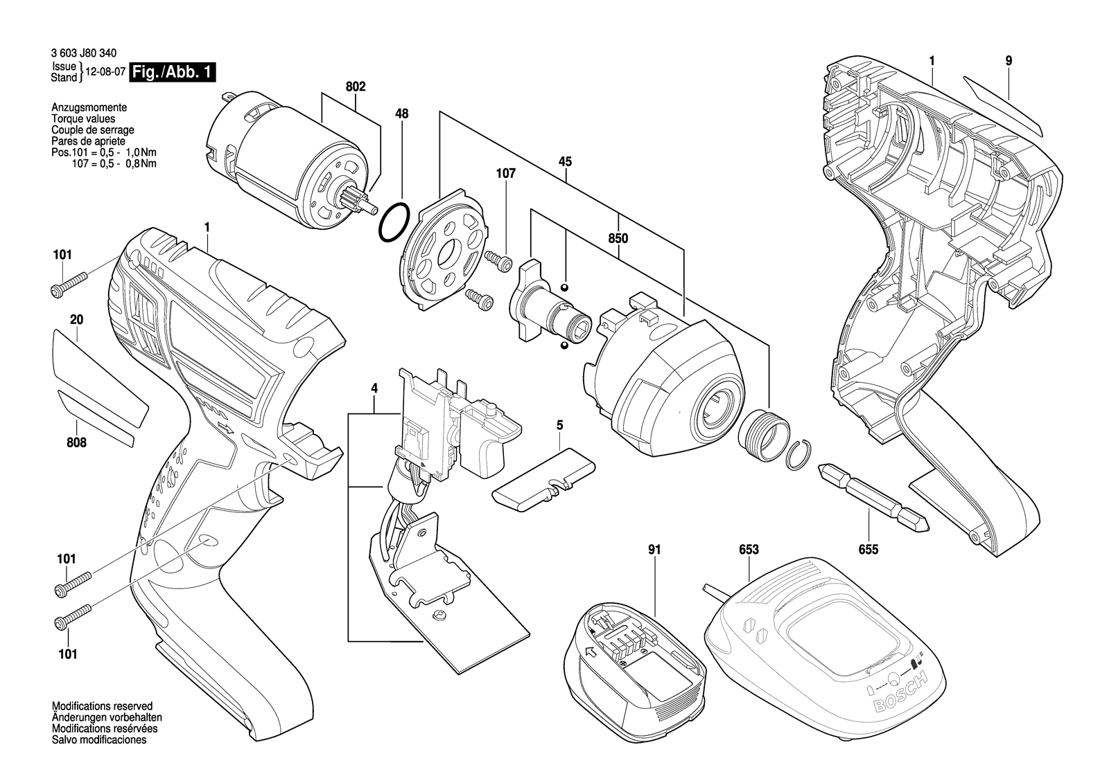 Bosch AdvancedImpactDrive parts diagram, sheet 1