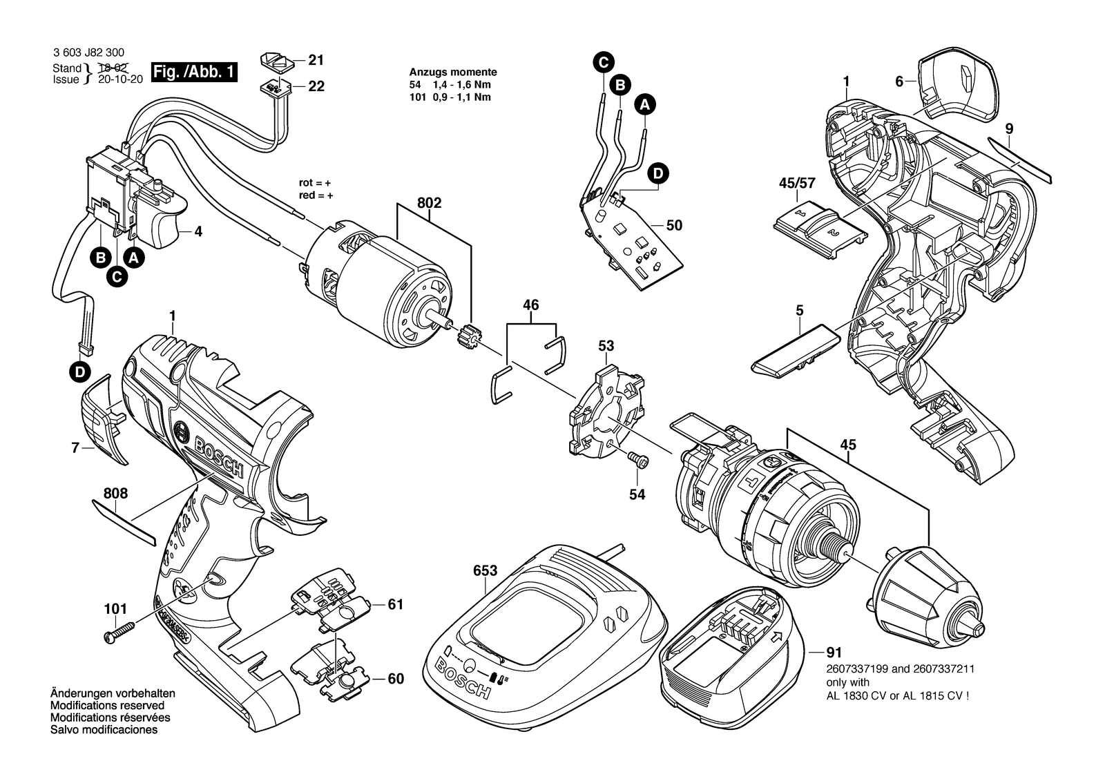 Bosch PSB 18 LI-2 parts diagram, sheet 1