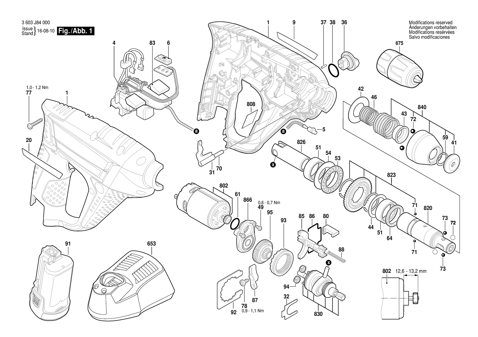 Bosch Uneo parts diagram, sheet 1