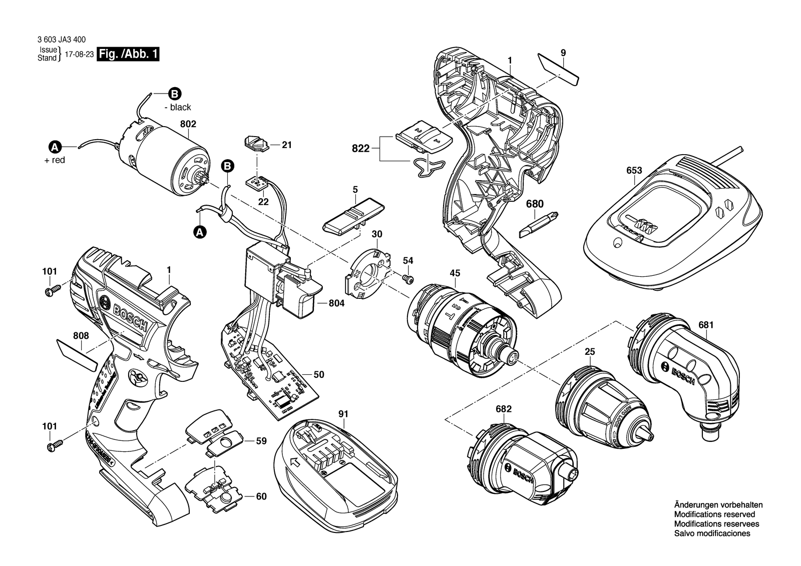 Bosch AdvancedImpact 18 Quick Snap parts diagram, sheet 1
