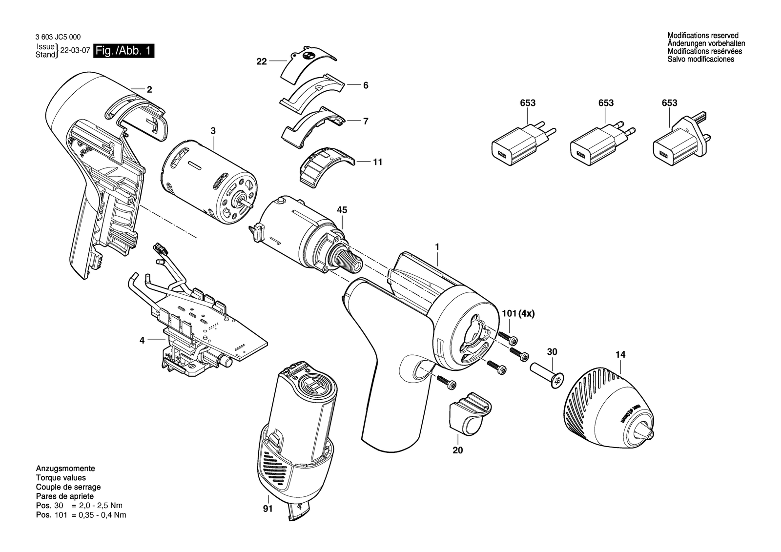 Bosch YOUdrill parts diagram, sheet 1