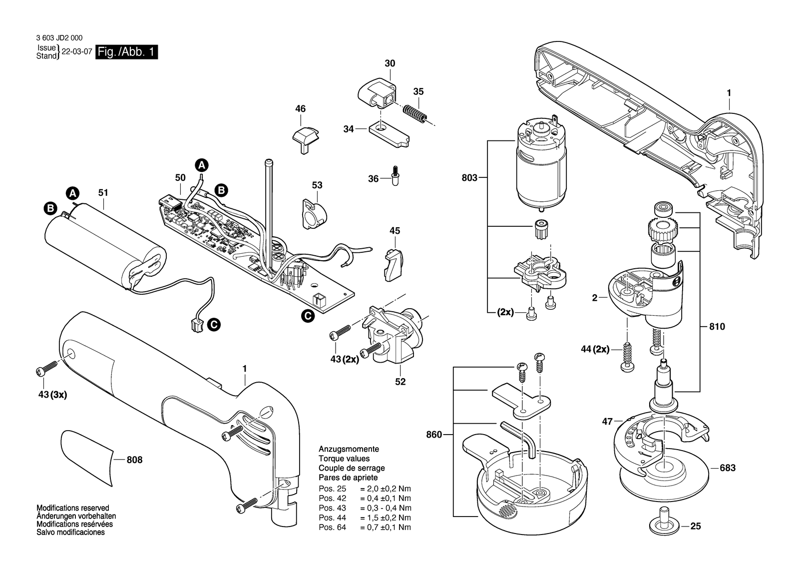 Bosch EasyCut&Grind parts diagram, sheet 1