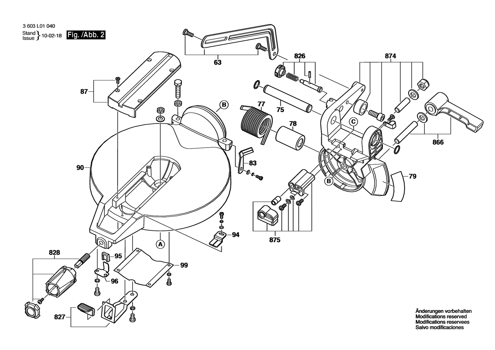 Bosch PCM 1800 parts diagram, sheet 2