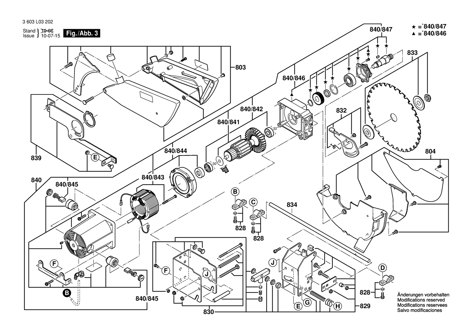 Bosch PTS 10 parts diagram, sheet 3