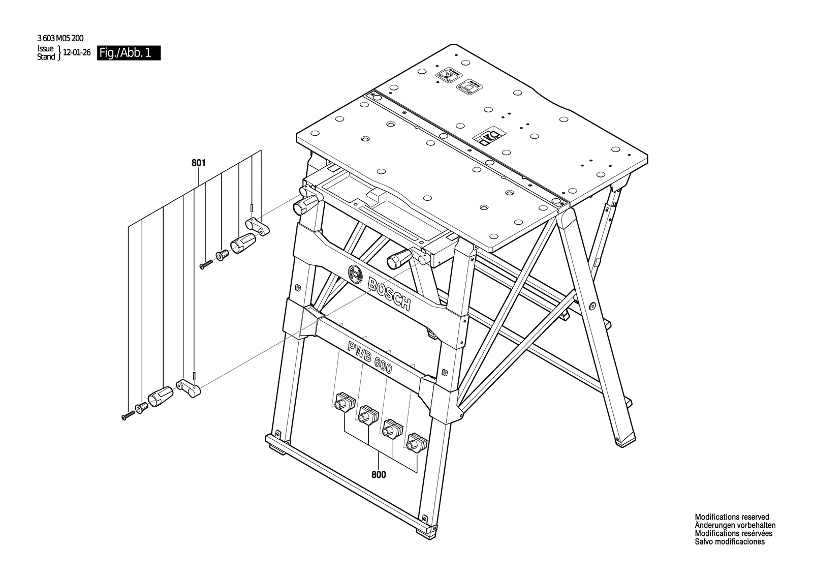 Bosch PWB 600 parts diagram, sheet 1