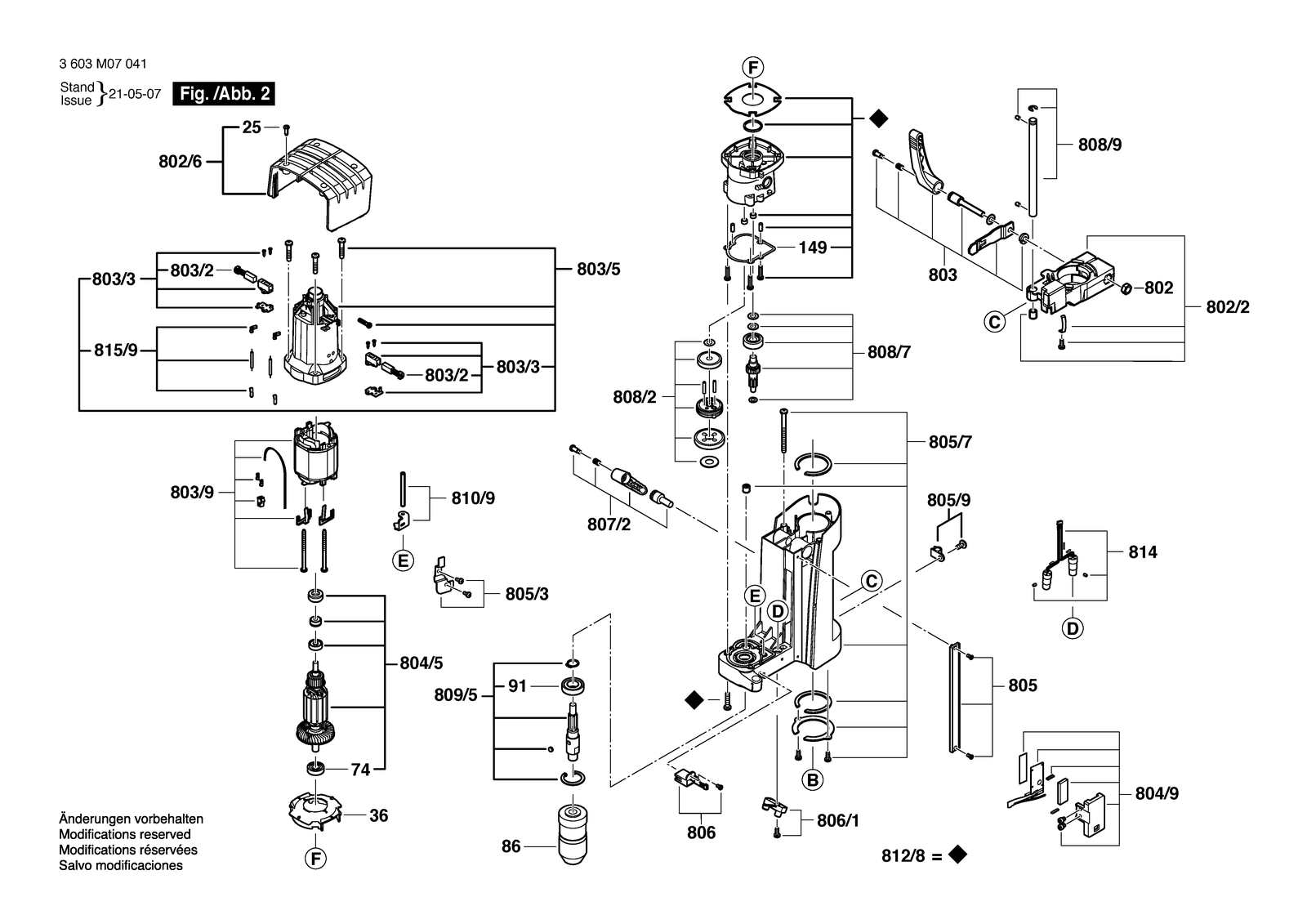 Bosch PBD 40 parts diagram, sheet 2