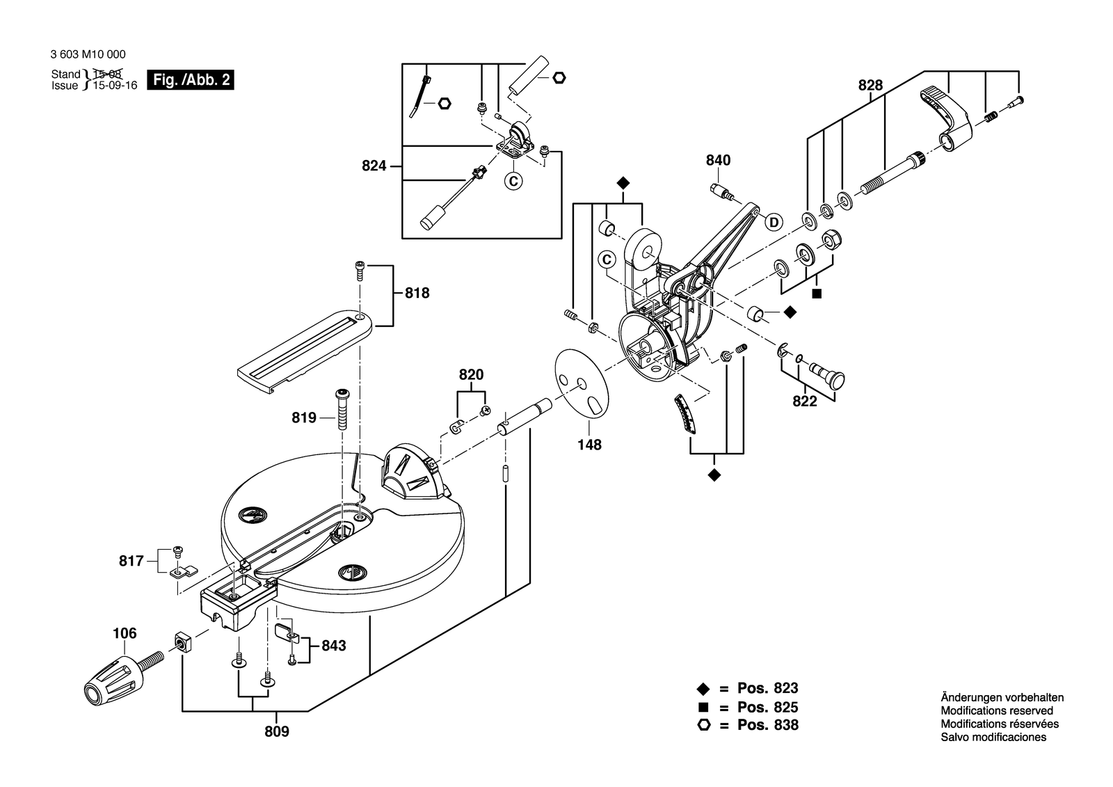 Bosch PCM 8 parts diagram, sheet 2