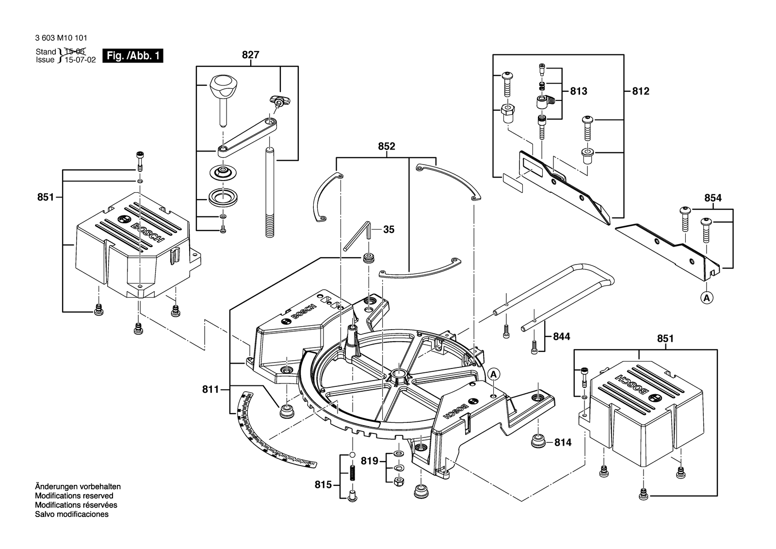 Bosch PCM 8 ST parts diagram, sheet 1