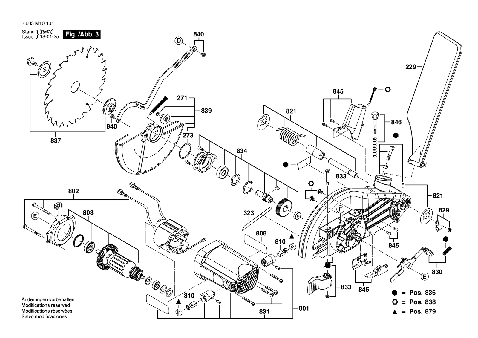 Bosch PCM 8 ST parts diagram, sheet 3