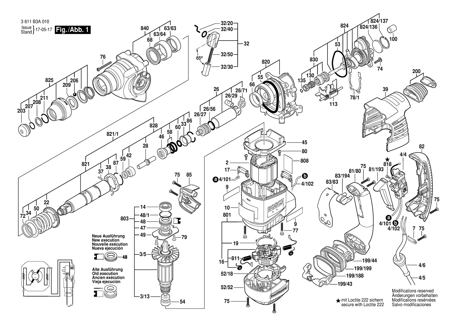 Bosch RH328VC parts diagram, sheet 1