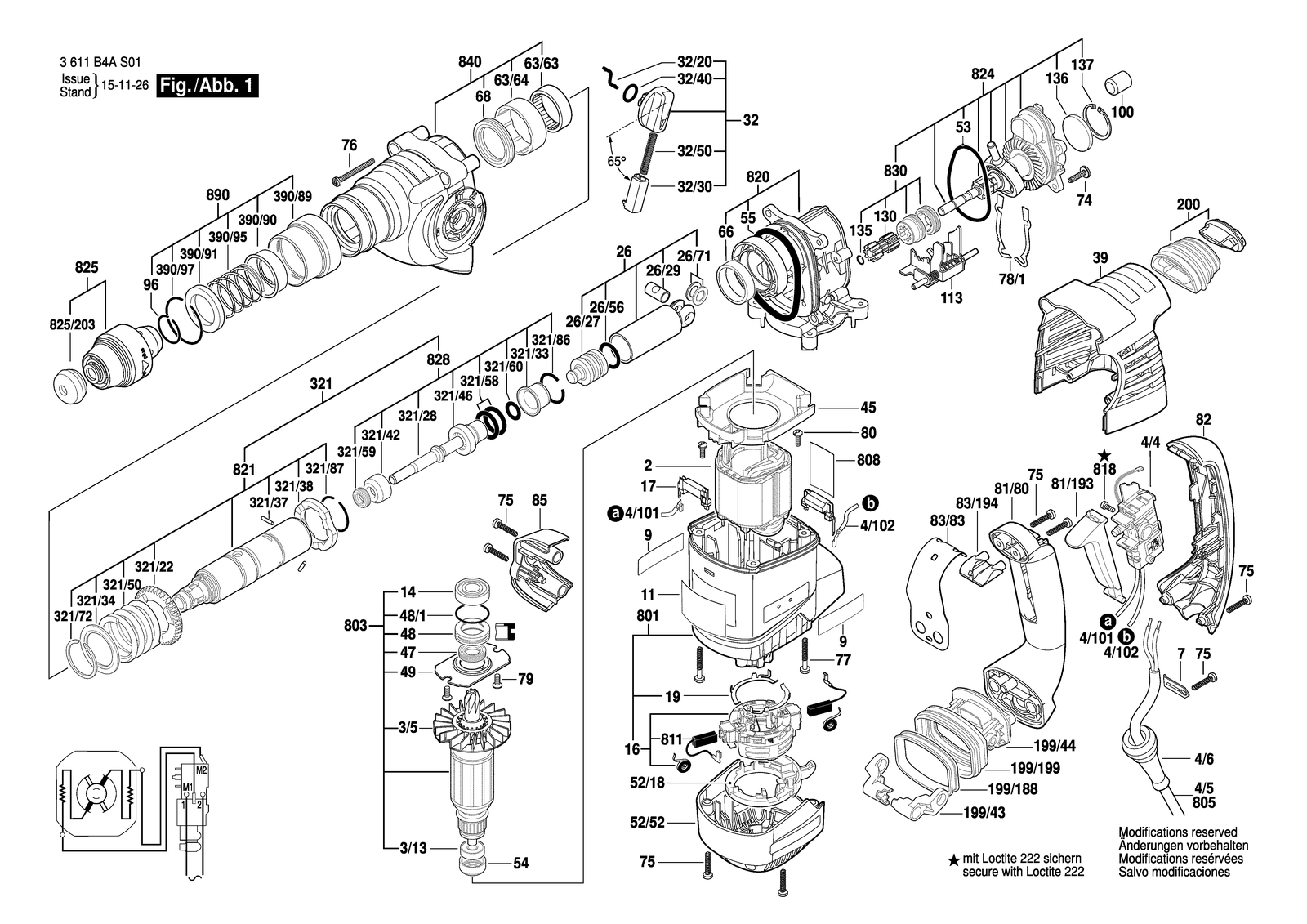 Bosch DD 533 parts diagram, sheet 1