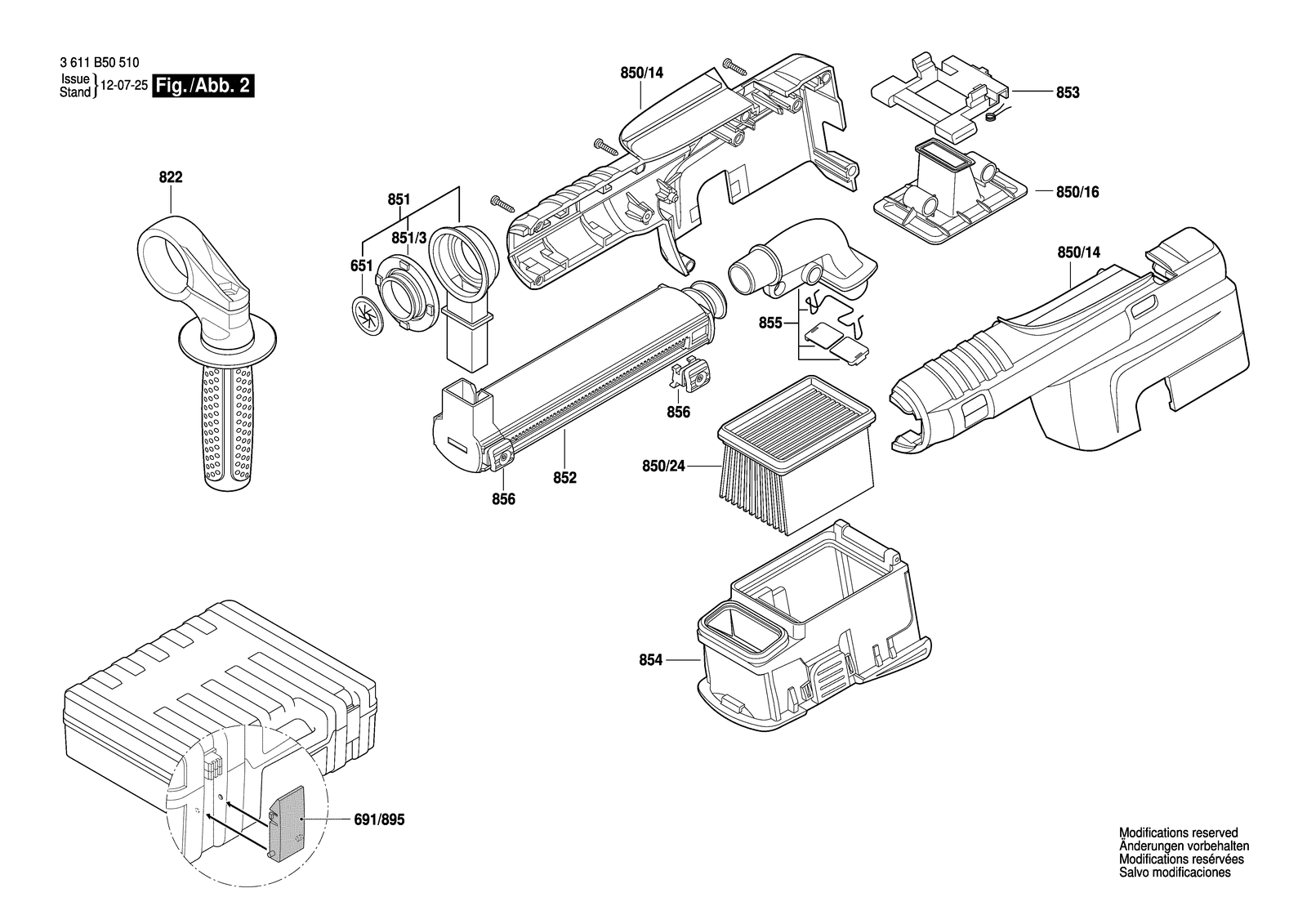 Bosch 11250 VSR parts diagram, sheet 2
