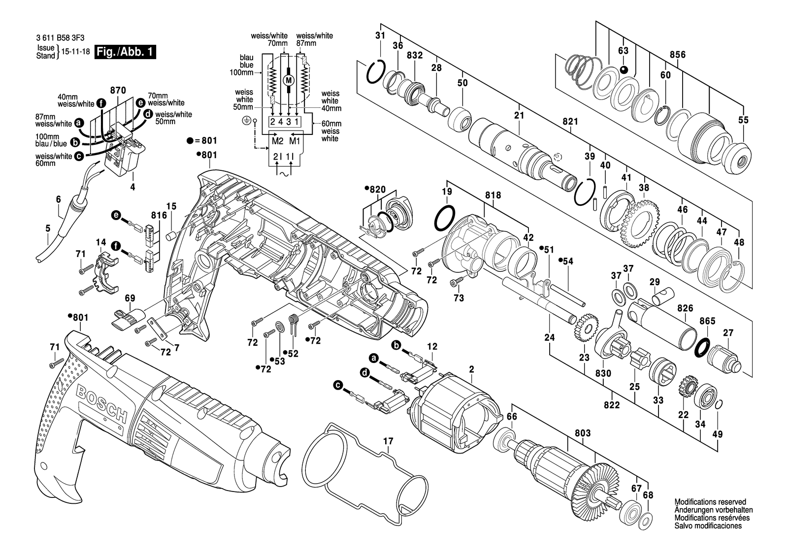 Bosch GBH 200 parts diagram, sheet 1