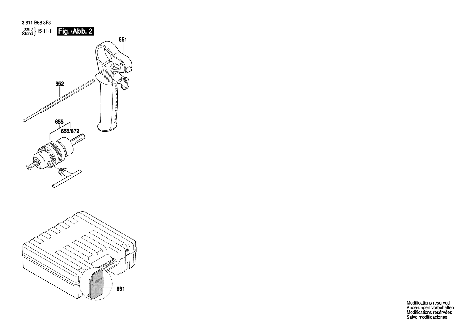 Bosch GBH 200 parts diagram, sheet 2