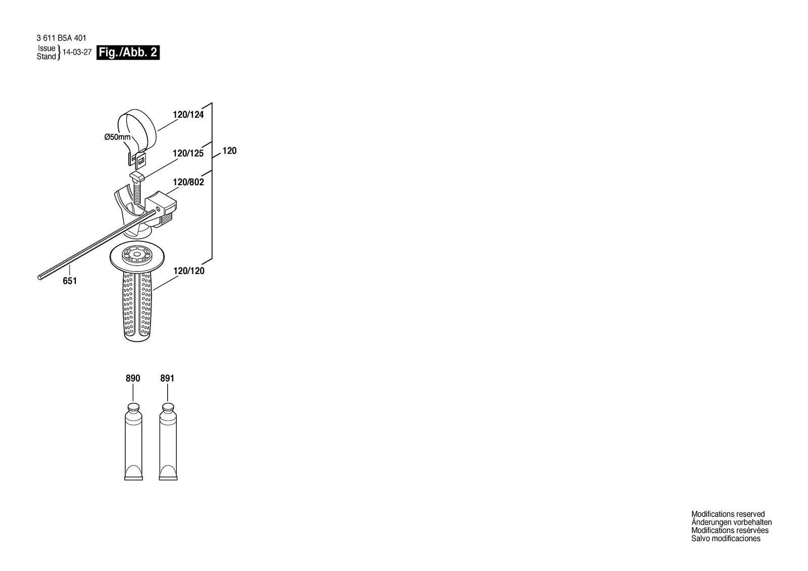 Bosch GBH 2-20 D parts diagram, sheet 2