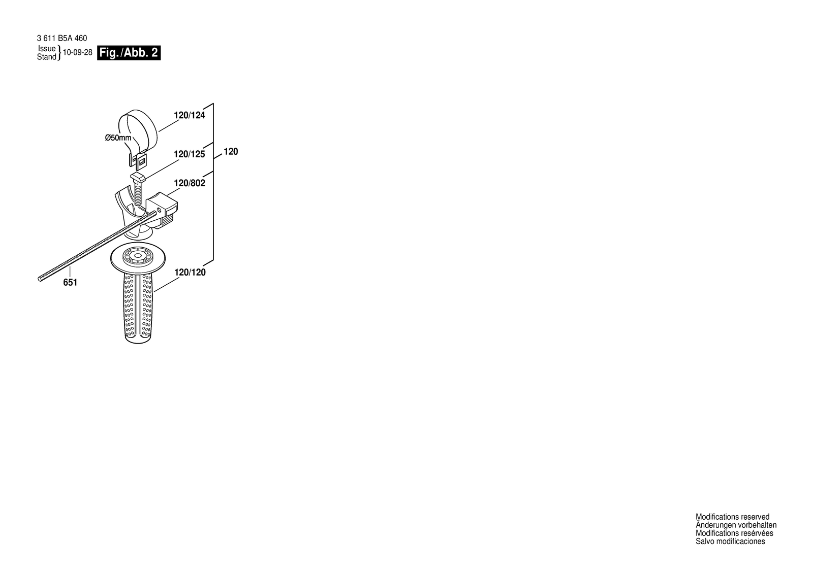 Bosch GBH 2-20 D parts diagram, sheet 2