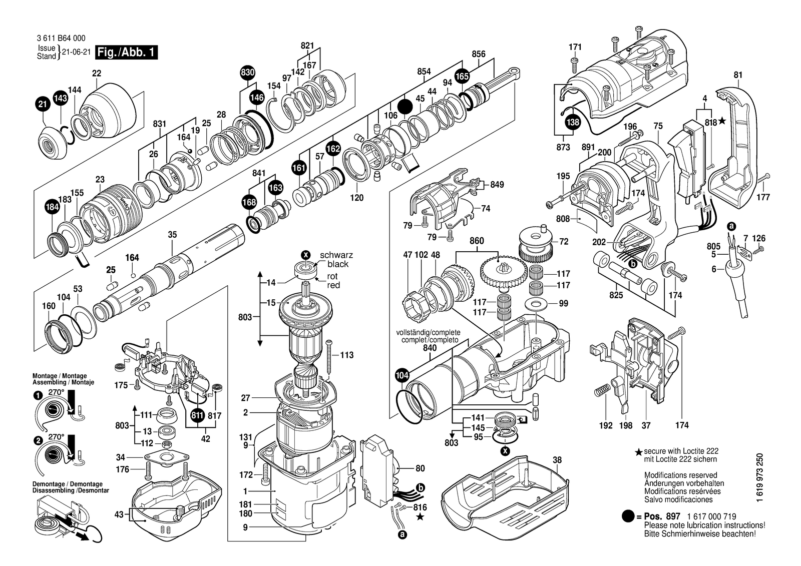 Bosch GBH 5-40 DCE parts diagram, sheet 1