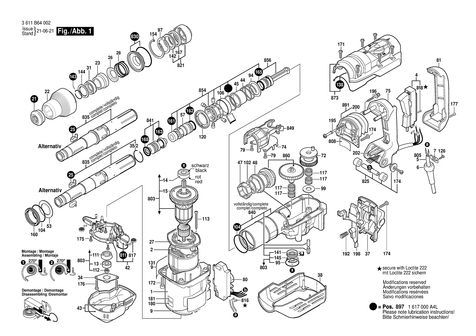 Bosch GBH 5-40 parts diagram, sheet 1