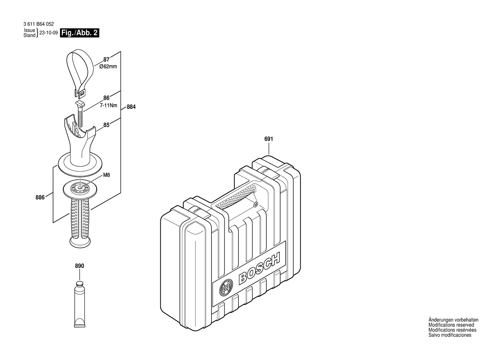 Bosch GBH 5-40 DCE parts diagram, sheet 2