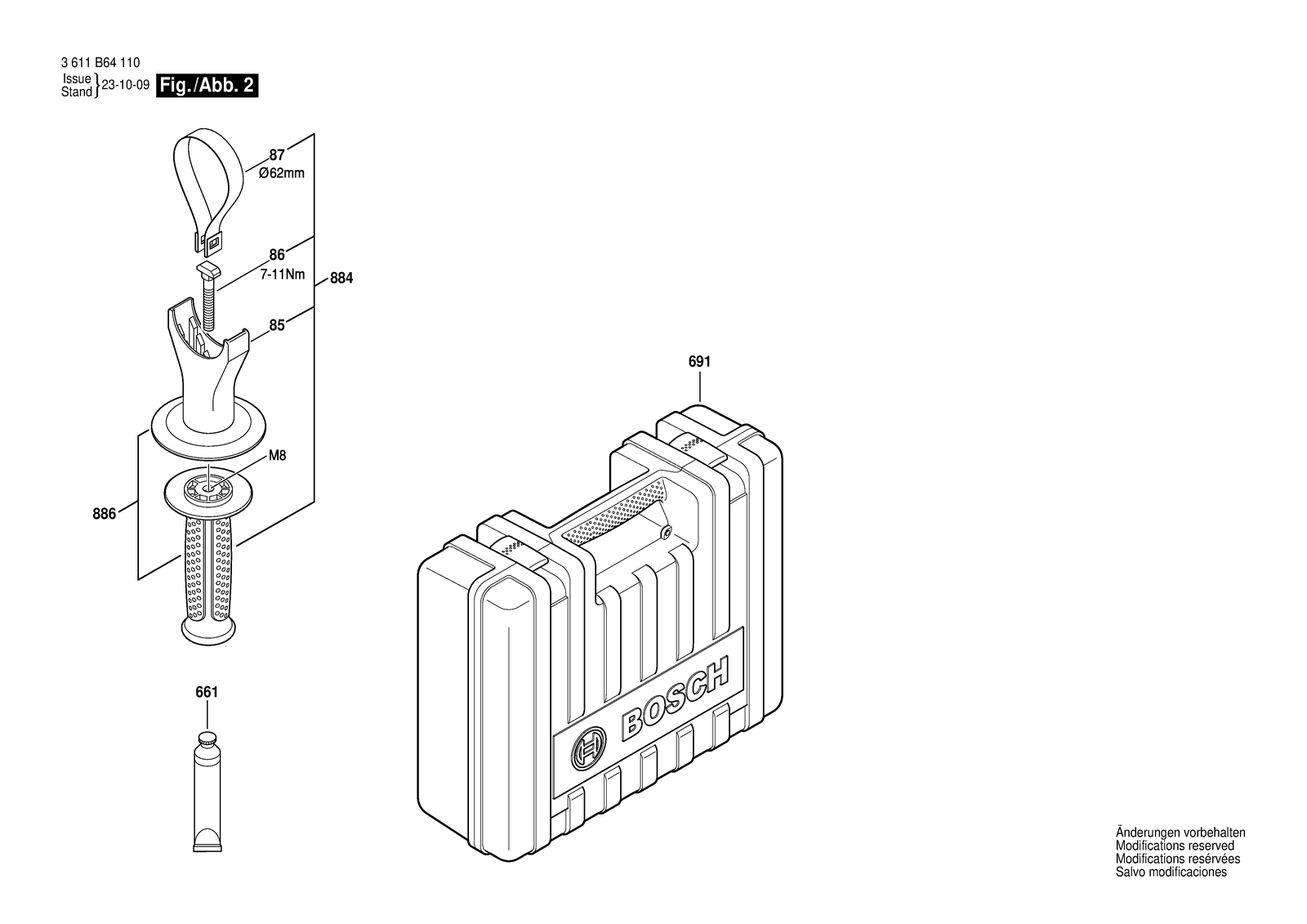 Bosch 11265 EVS parts diagram, sheet 2