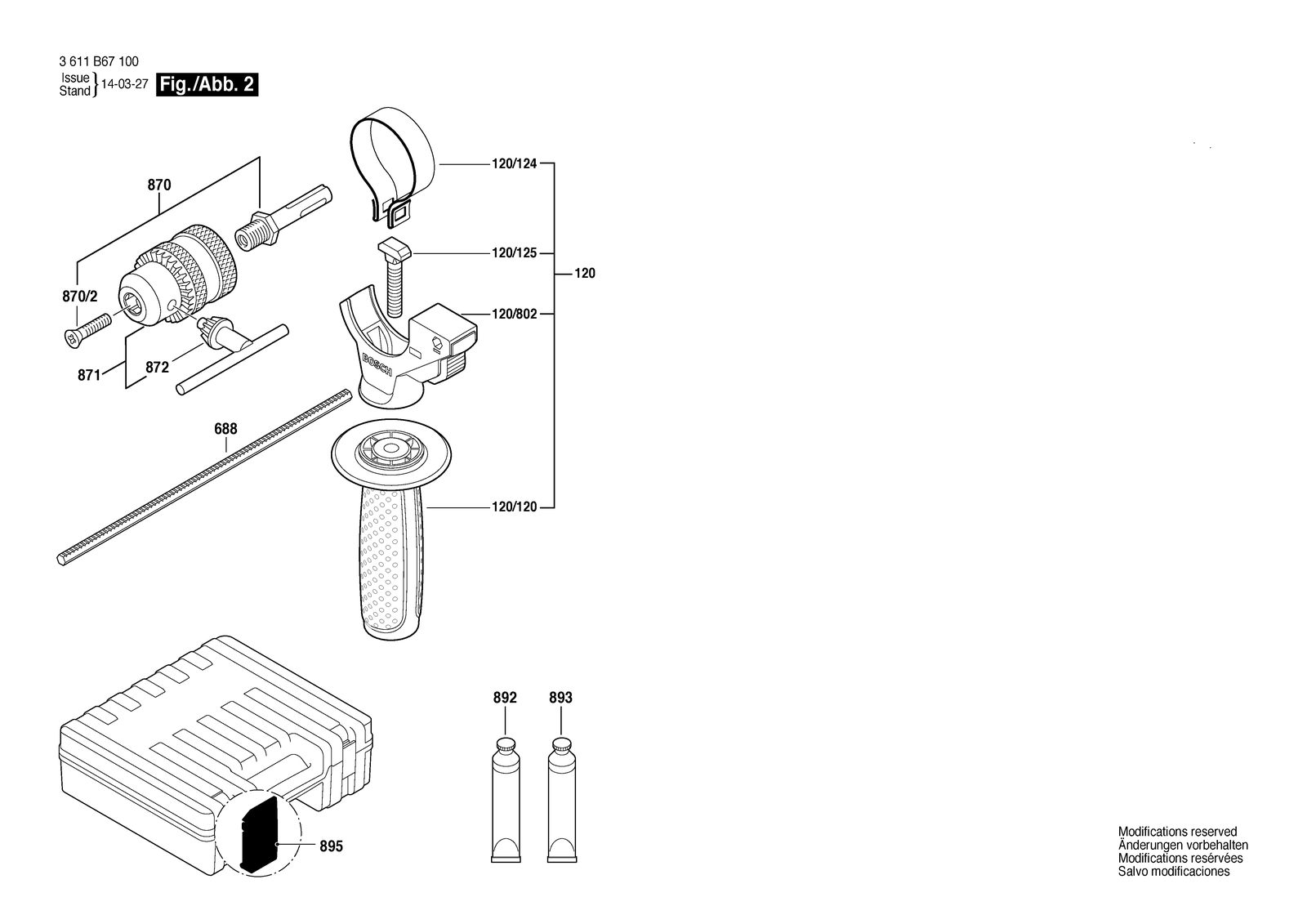 Bosch GBH 2-28 DV parts diagram, sheet 2