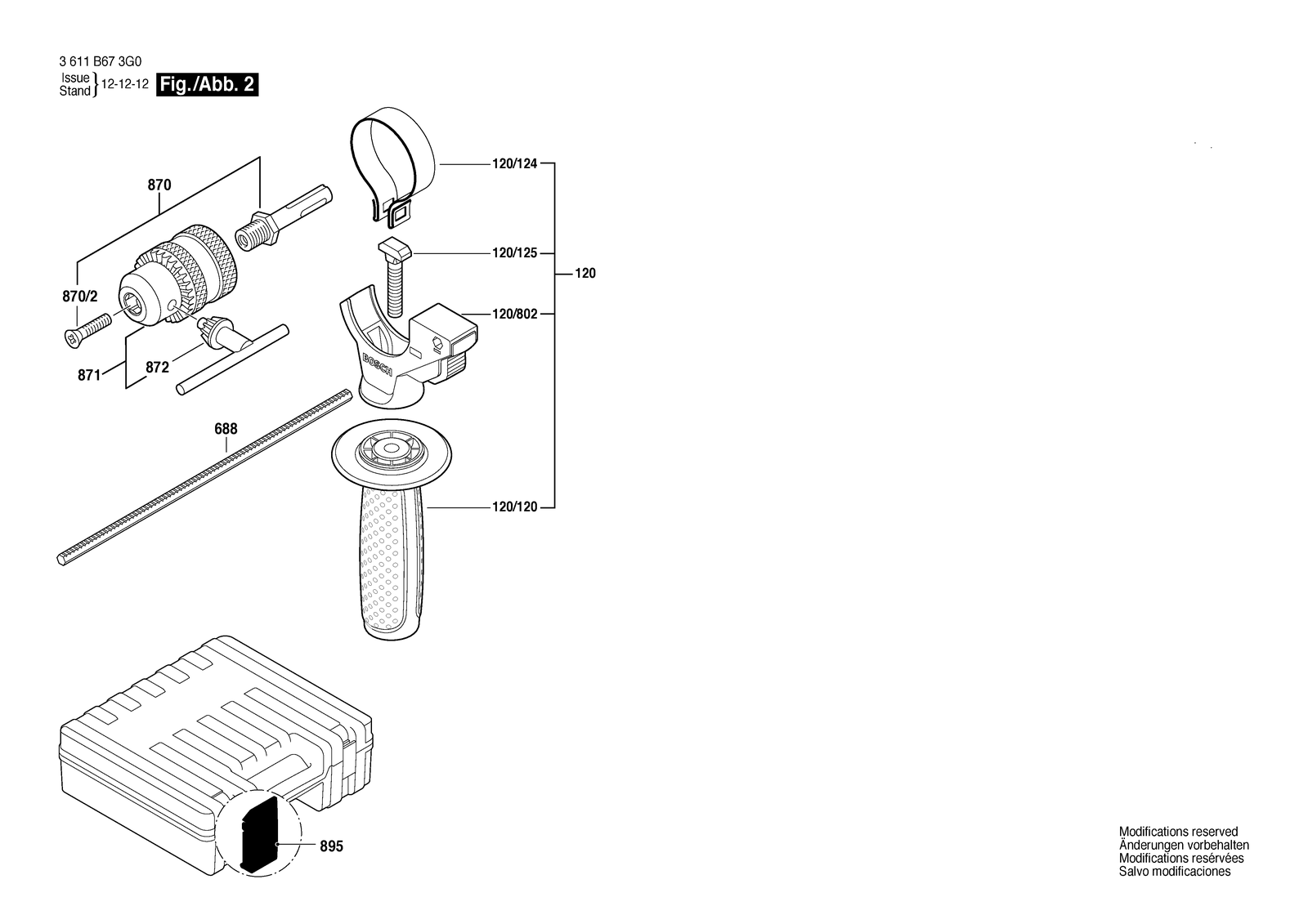 Bosch GBH 2-28 D parts diagram, sheet 2