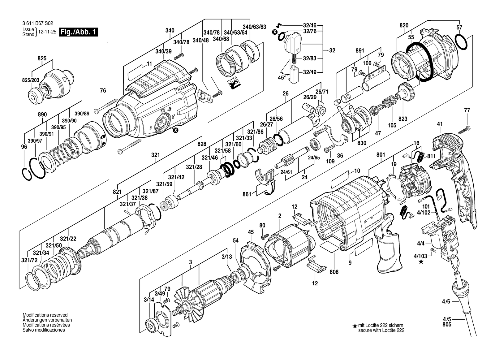 Bosch 330 parts diagram, sheet 1