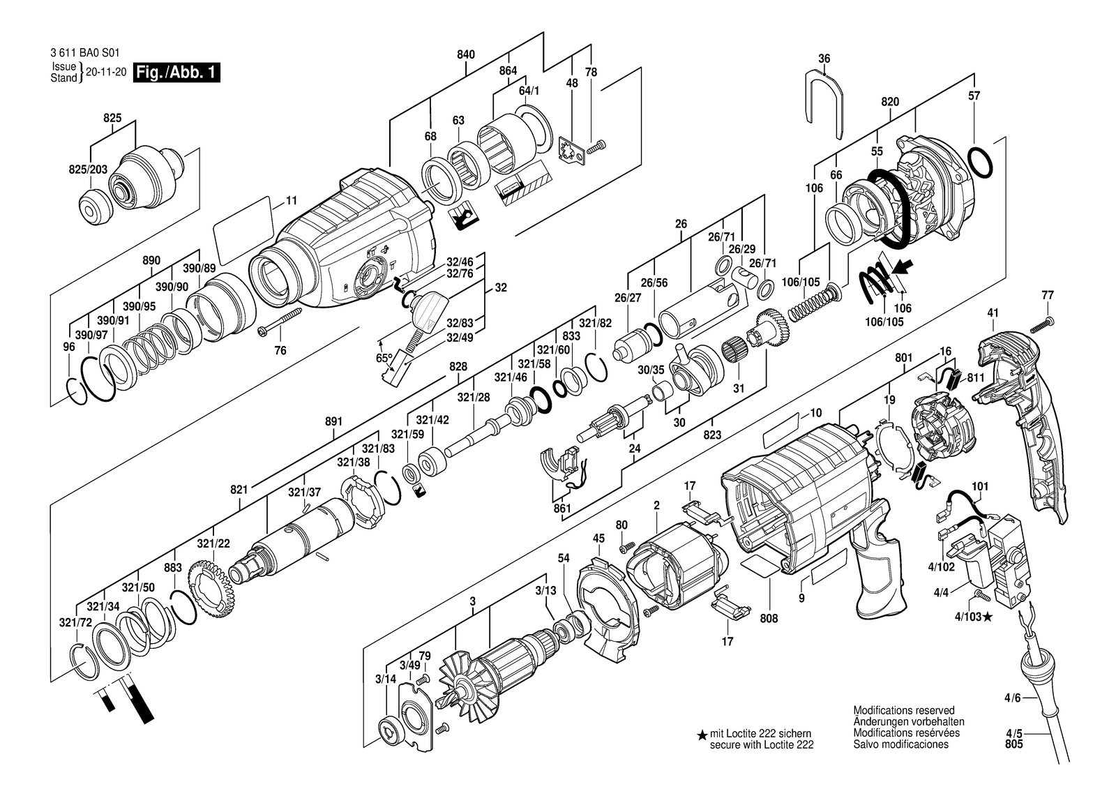 Bosch 323 parts diagram, sheet 1