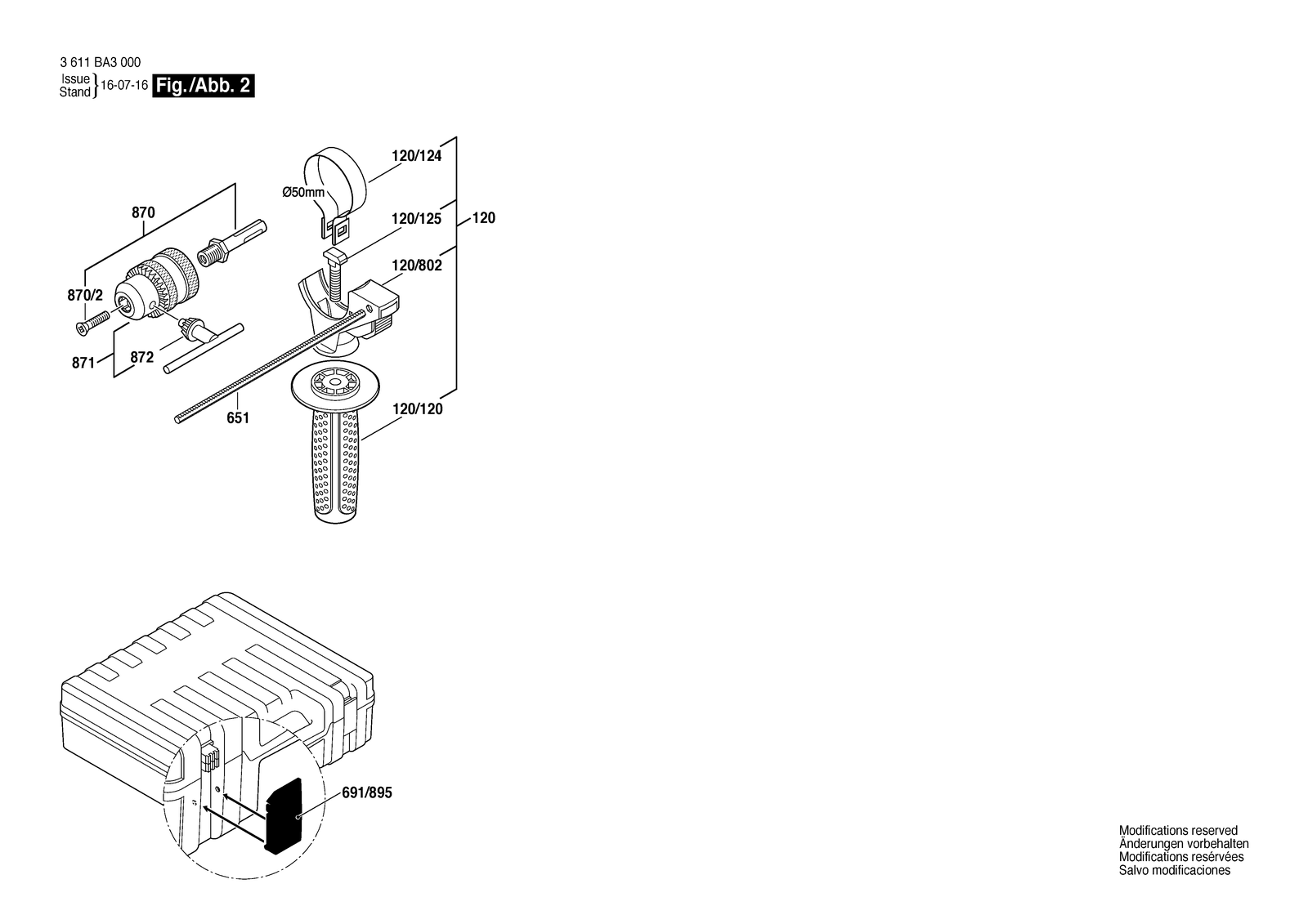 Bosch GBH 2-26 parts diagram, sheet 2