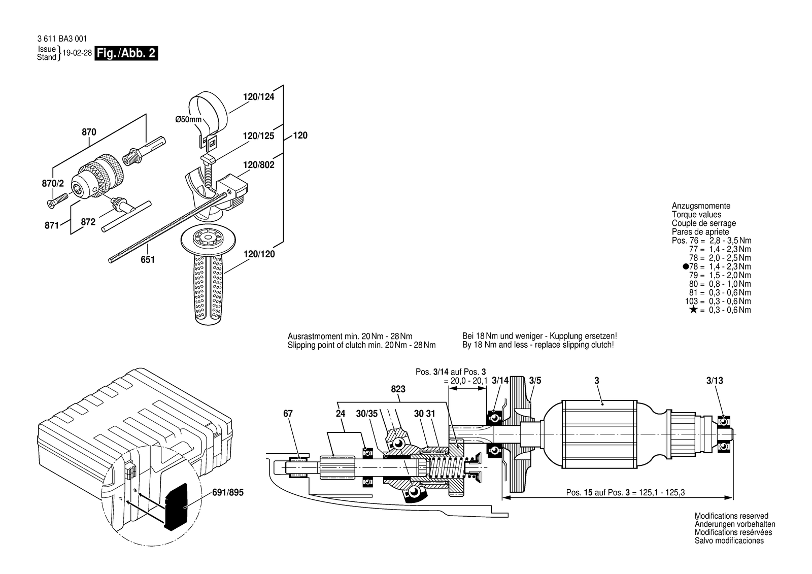 Bosch GBH 2-26 parts diagram, sheet 2