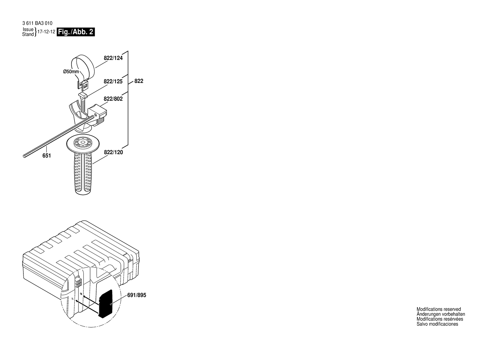 Bosch GBH 2-26 D/DF parts diagram, sheet 2