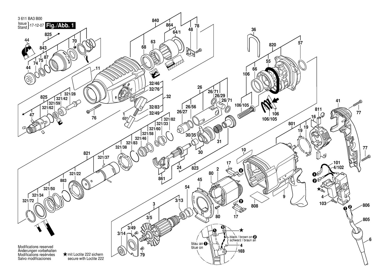 Bosch BHD 2-26 parts diagram, sheet 1