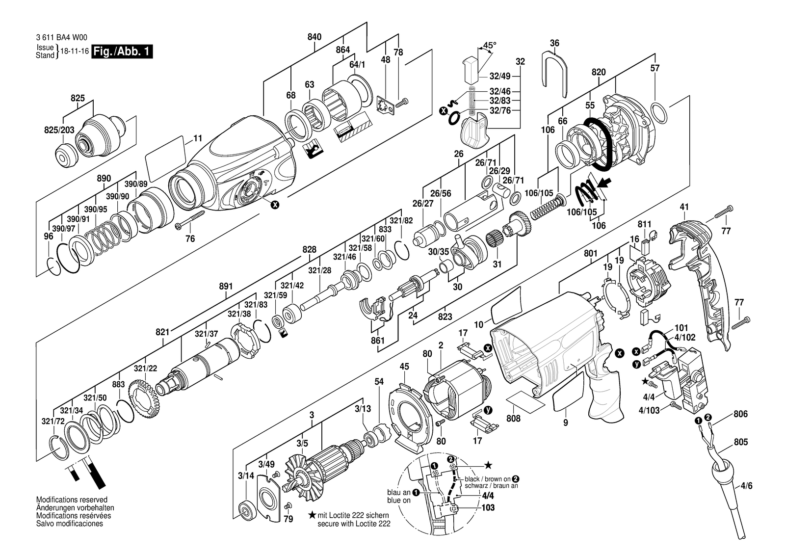Bosch H26-MLS parts diagram, sheet 1