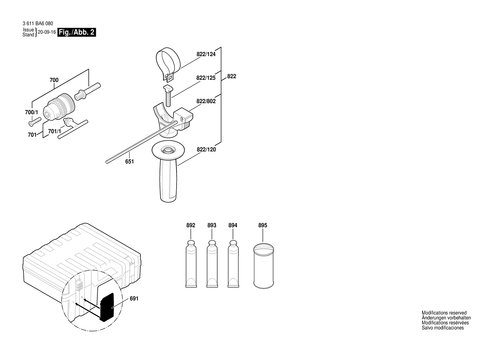 Bosch GBH 2-21 parts diagram, sheet 2