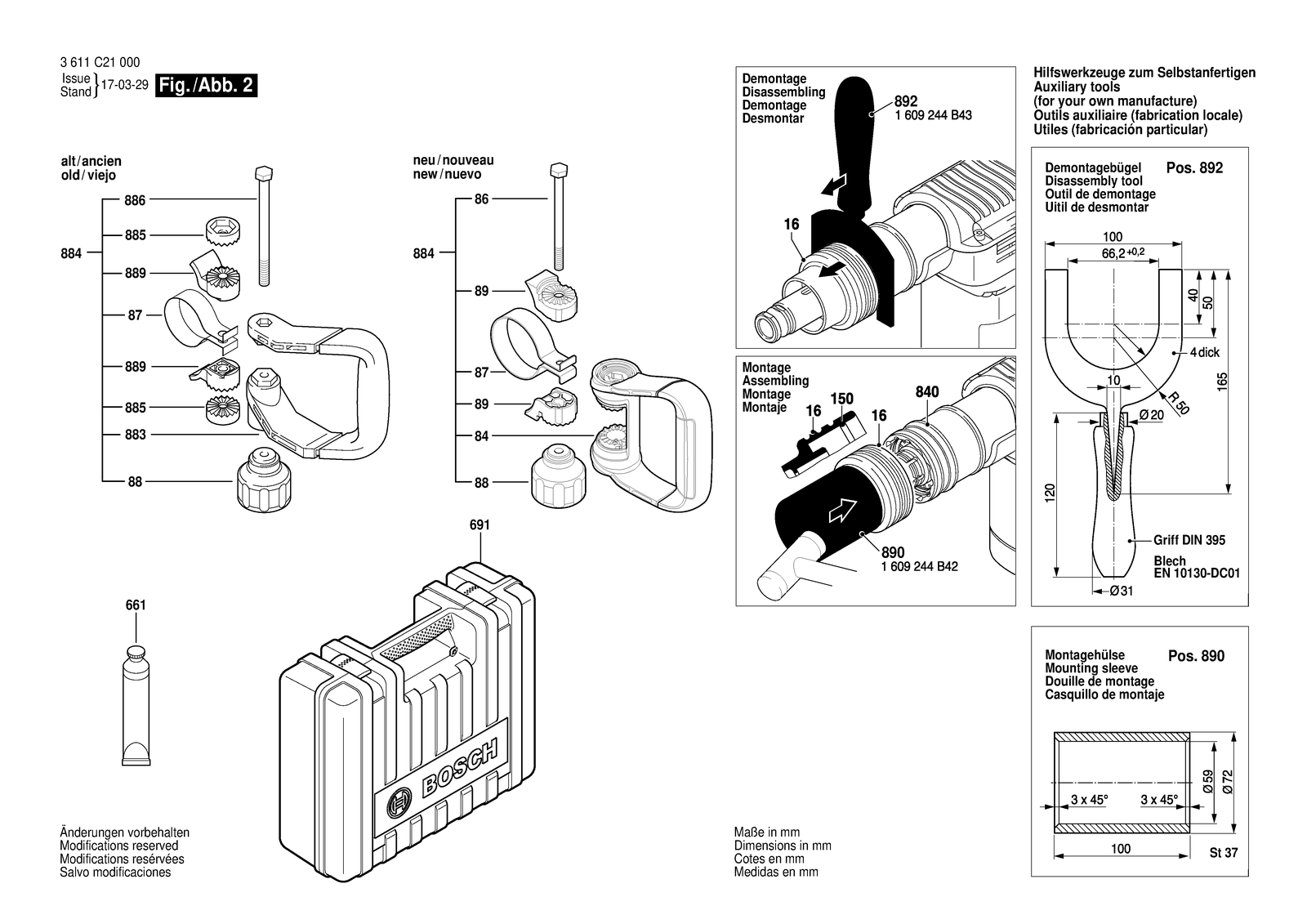 Bosch GSH 5 CE parts diagram, sheet 2