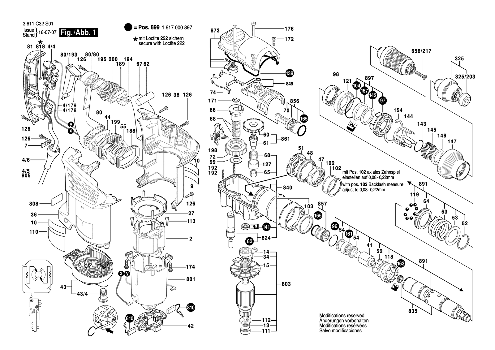 Bosch 343 parts diagram, sheet 1