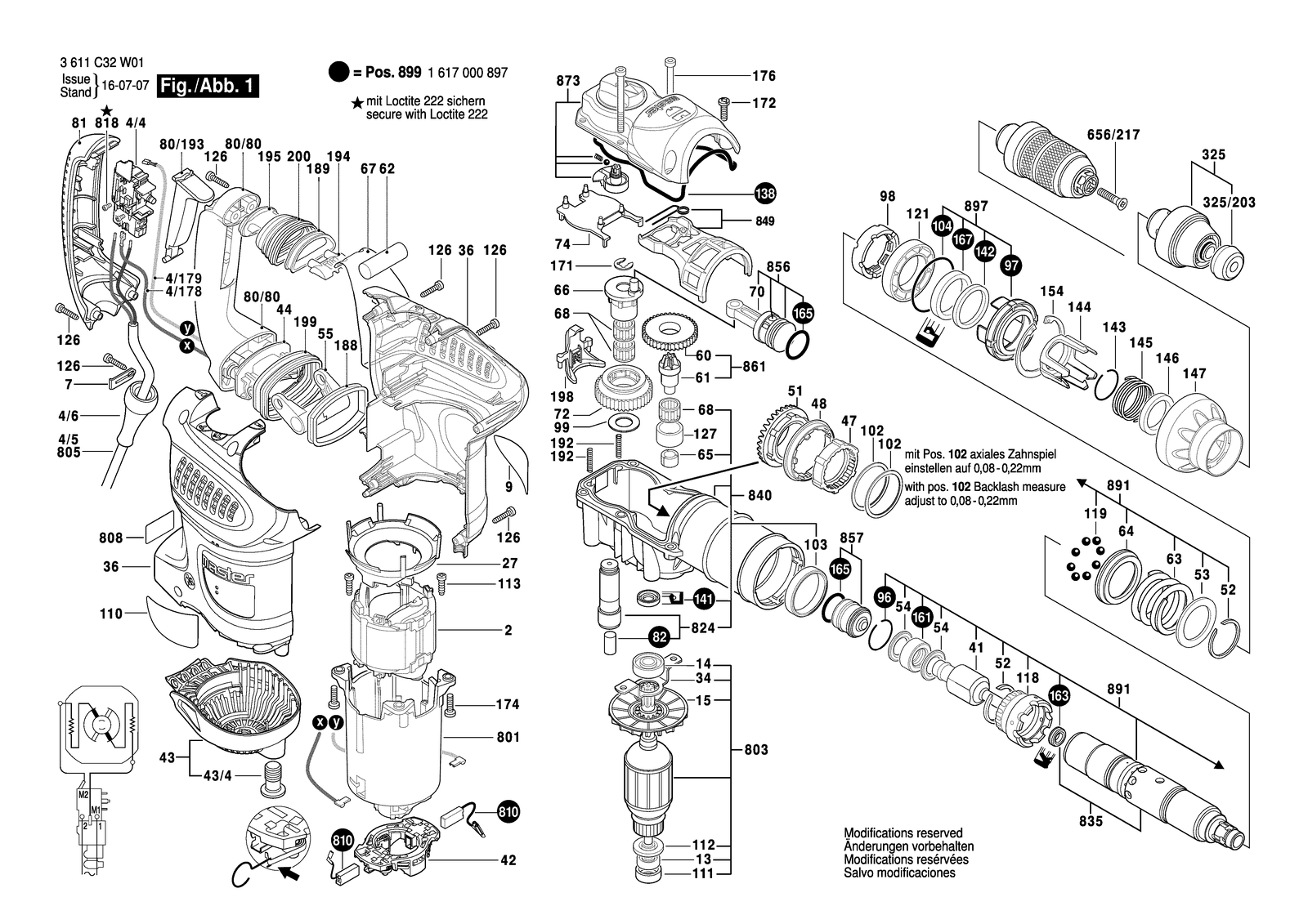 Bosch BMH 32-XE parts diagram, sheet 1