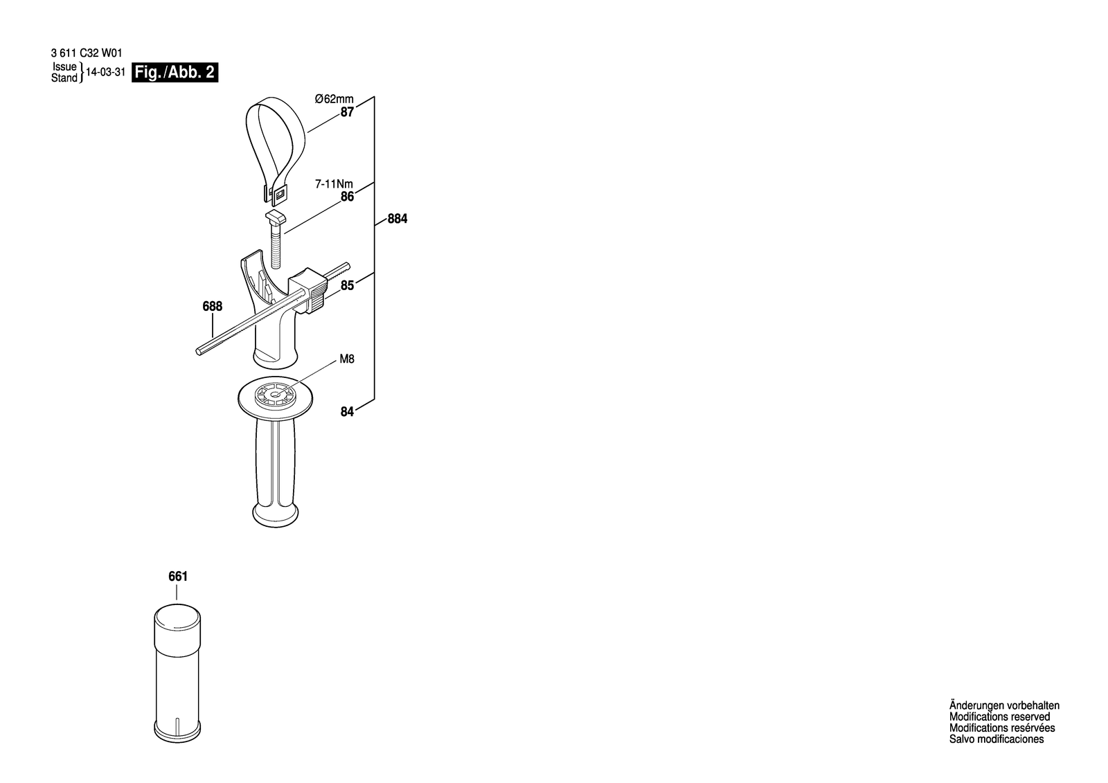 Bosch BMH 32-XE parts diagram, sheet 2