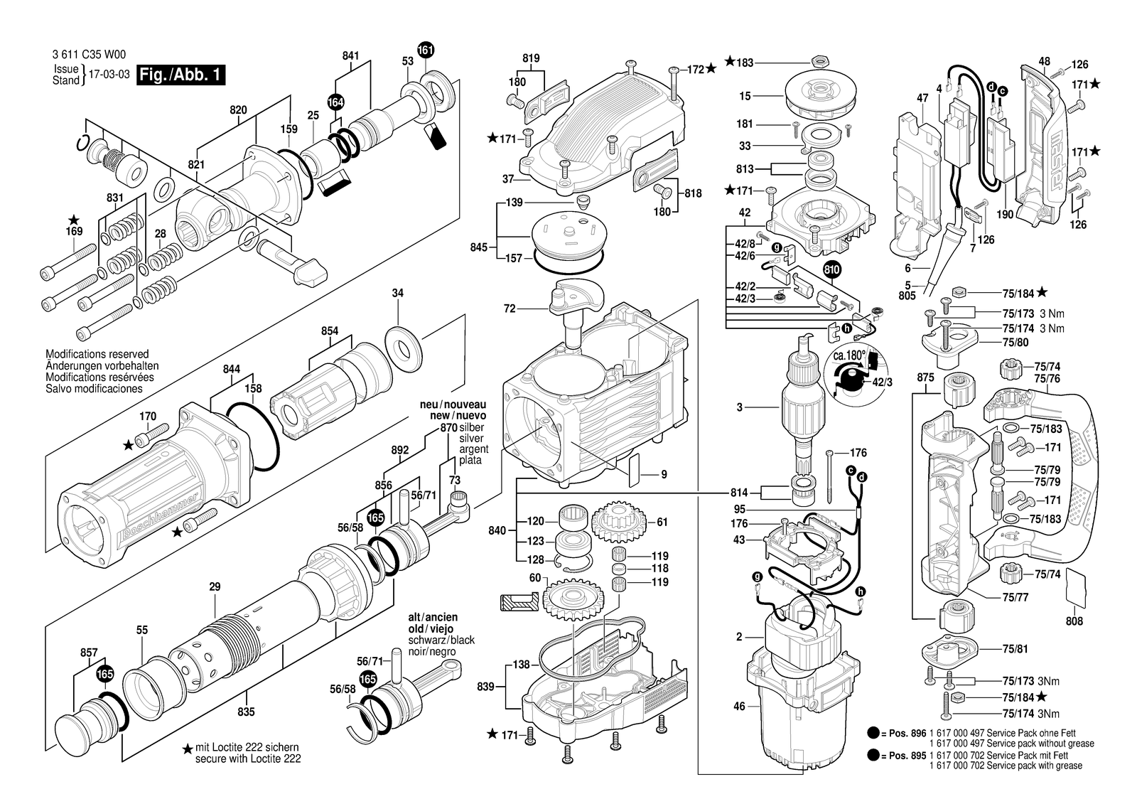 Bosch MH 16-XE parts diagram, sheet 1