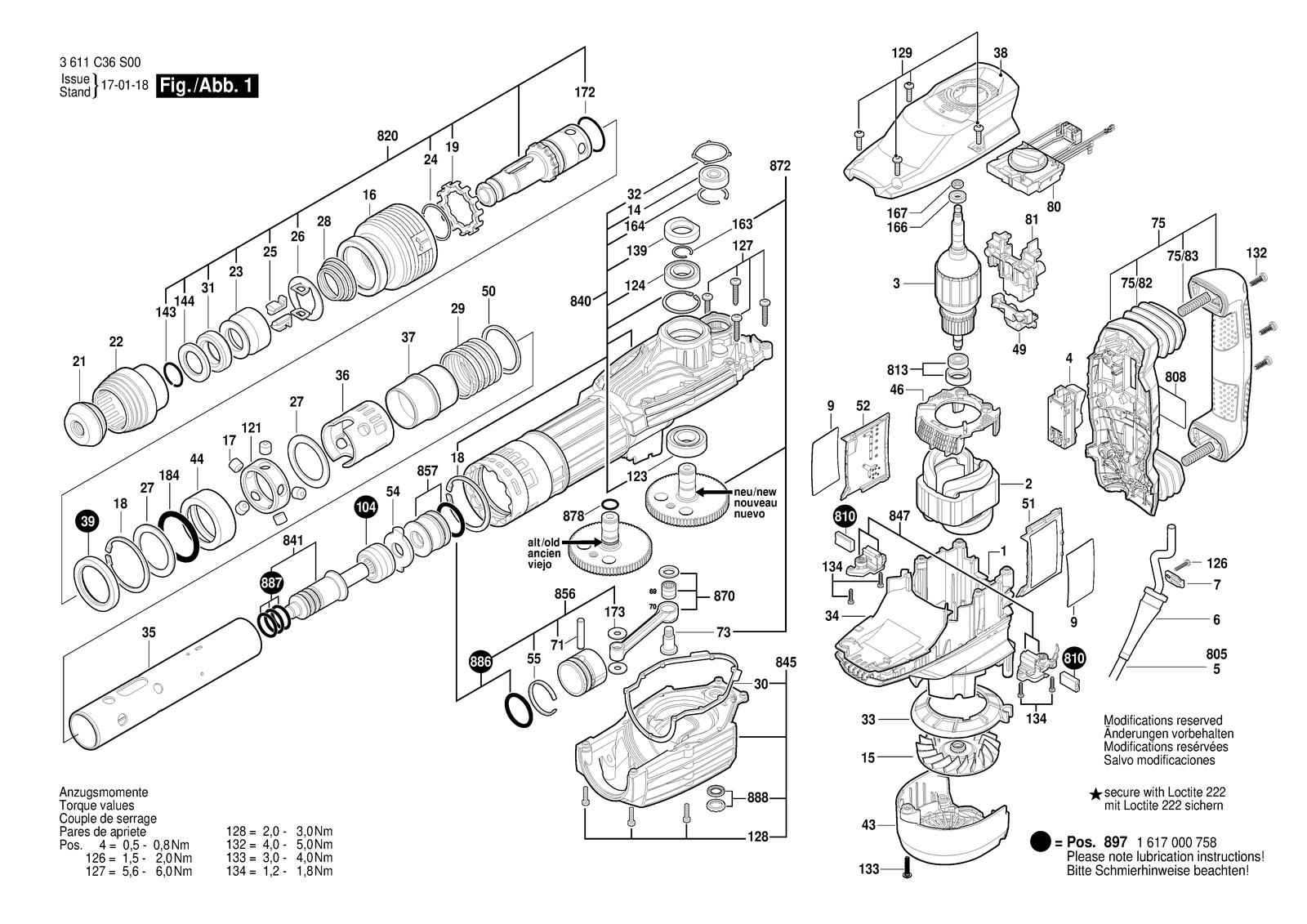 Bosch 493 parts diagram, sheet 1