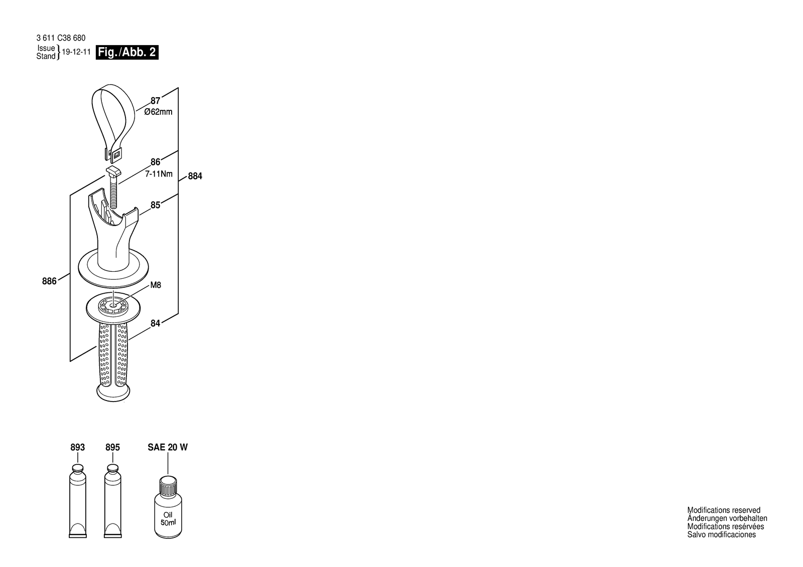 Bosch GSH 500 parts diagram, sheet 2