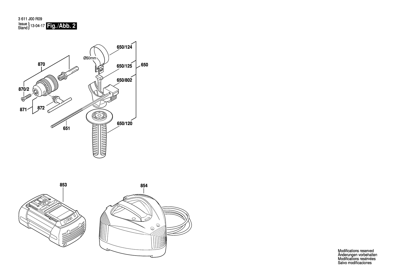 Bosch A-BH 36 V-LI parts diagram, sheet 2