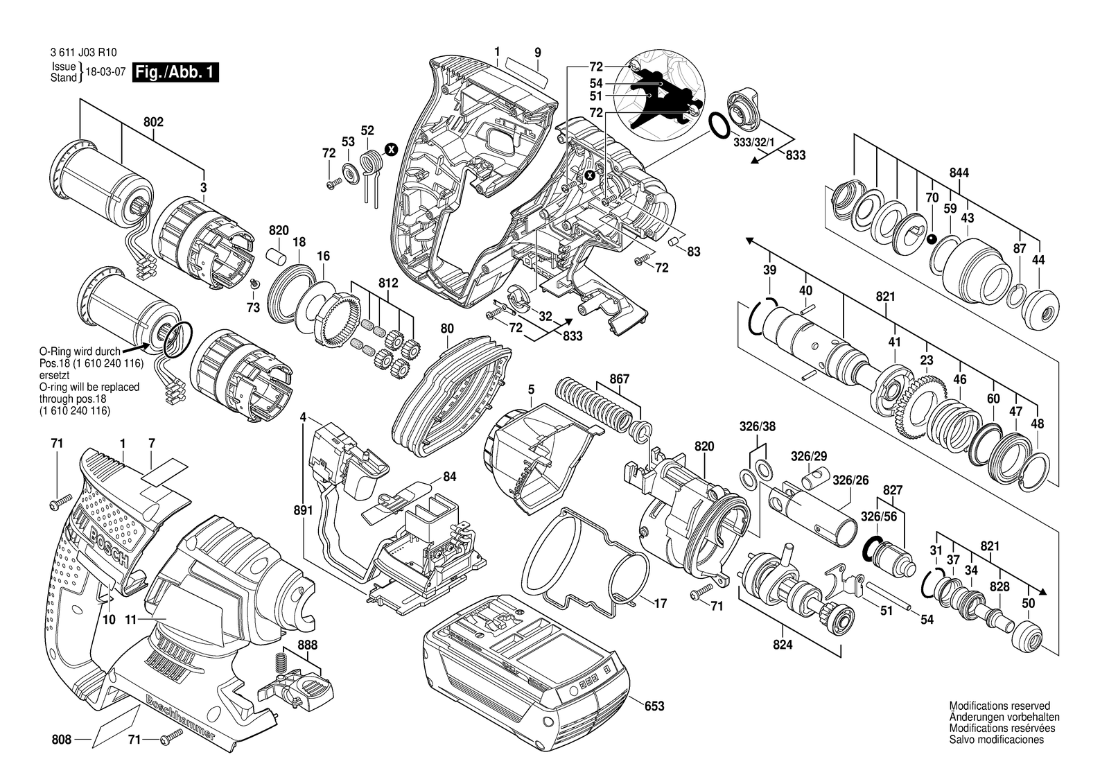 Bosch 11536 C parts diagram, sheet 1