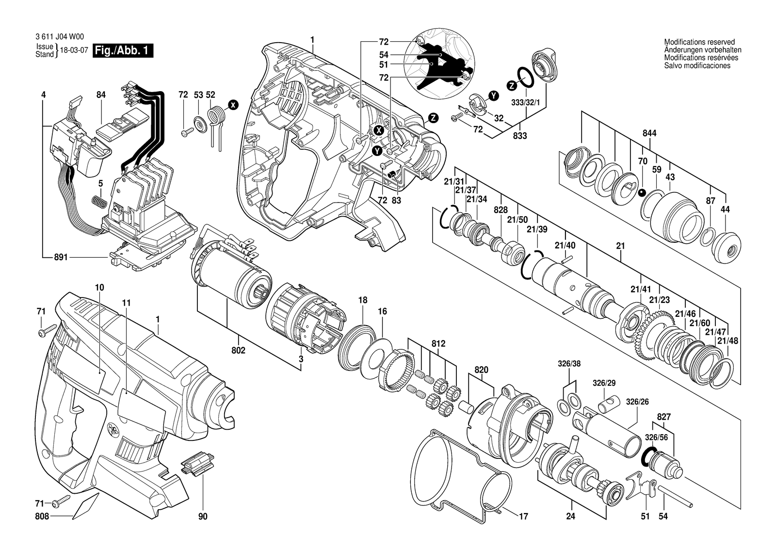 Bosch H 18-A parts diagram, sheet 1