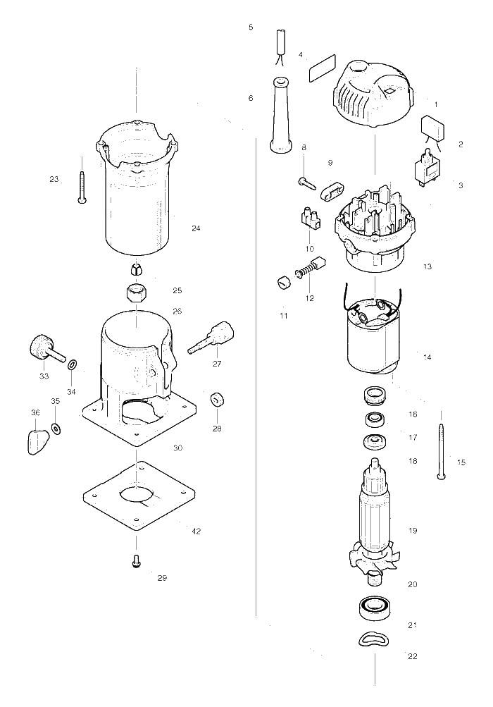 Makita 3709 parts diagram, sheet 1