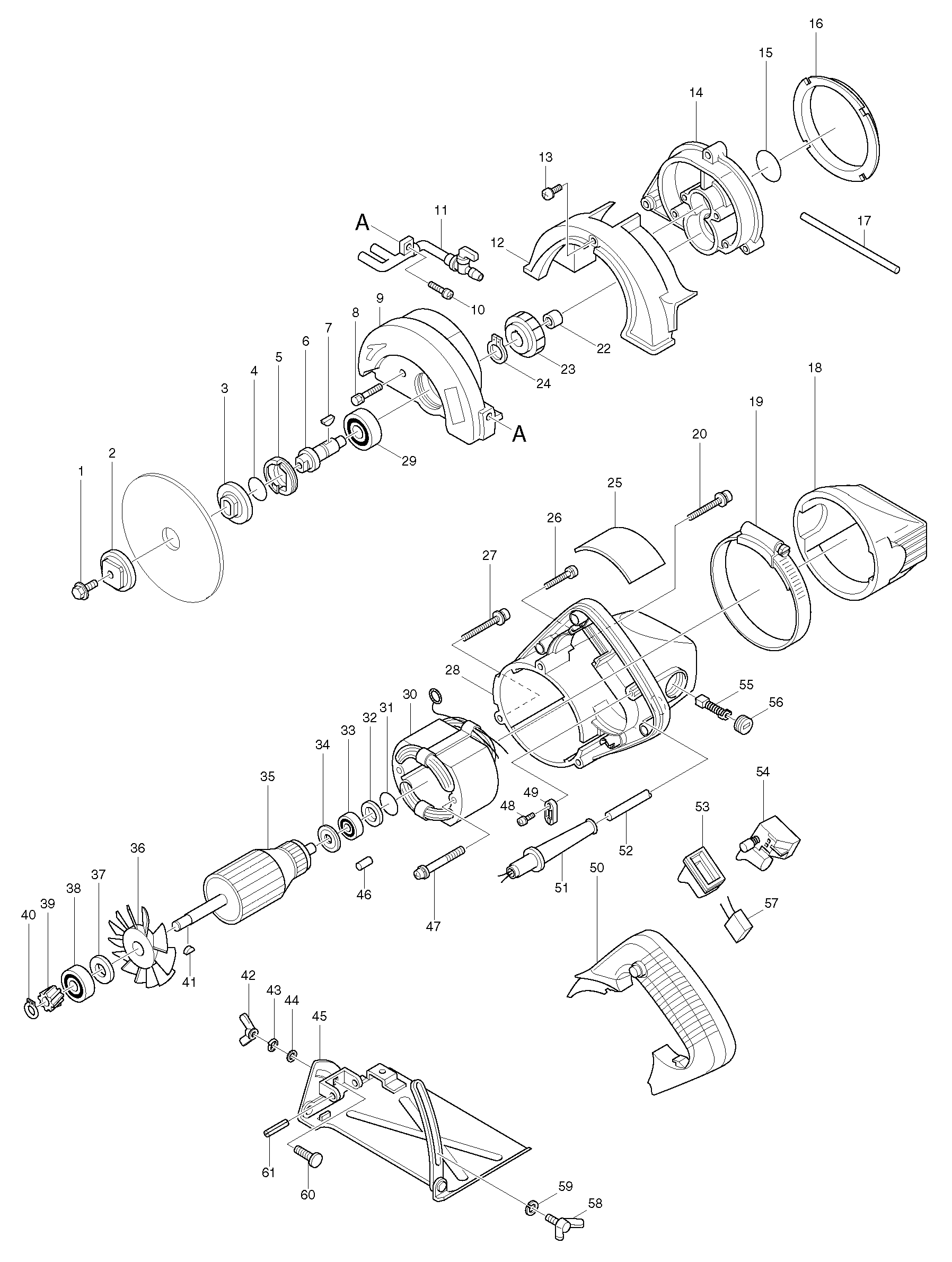 Makita 4101R parts diagram, sheet 1